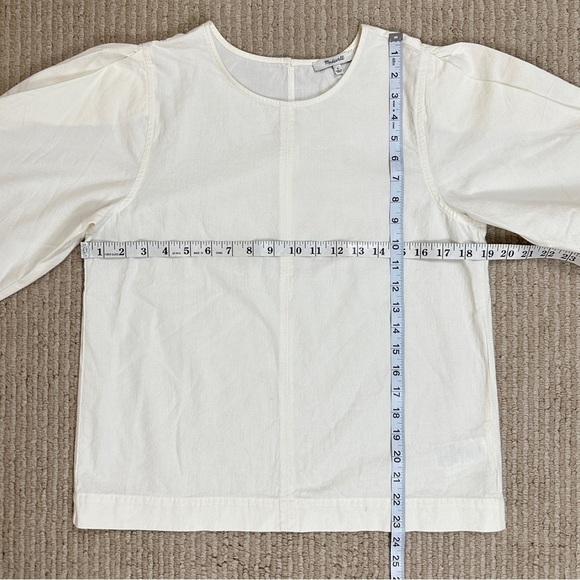 Madewell Puff Sleeve Seamed 3/4 Sleeve Top Size Small Women - Picture 10 of 11